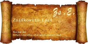 Zsifkovits Emil névjegykártya